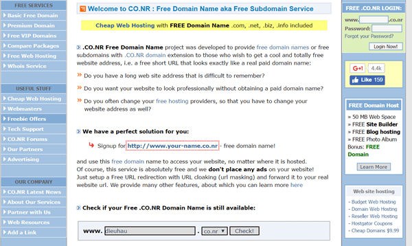 Top 6 dịch vụ cung cấp tên miền miễn phí, hosting miễn phí