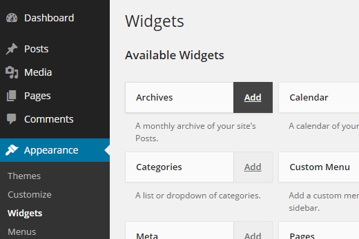 Hướng dẫn hiển thị Widget trên Wordpress